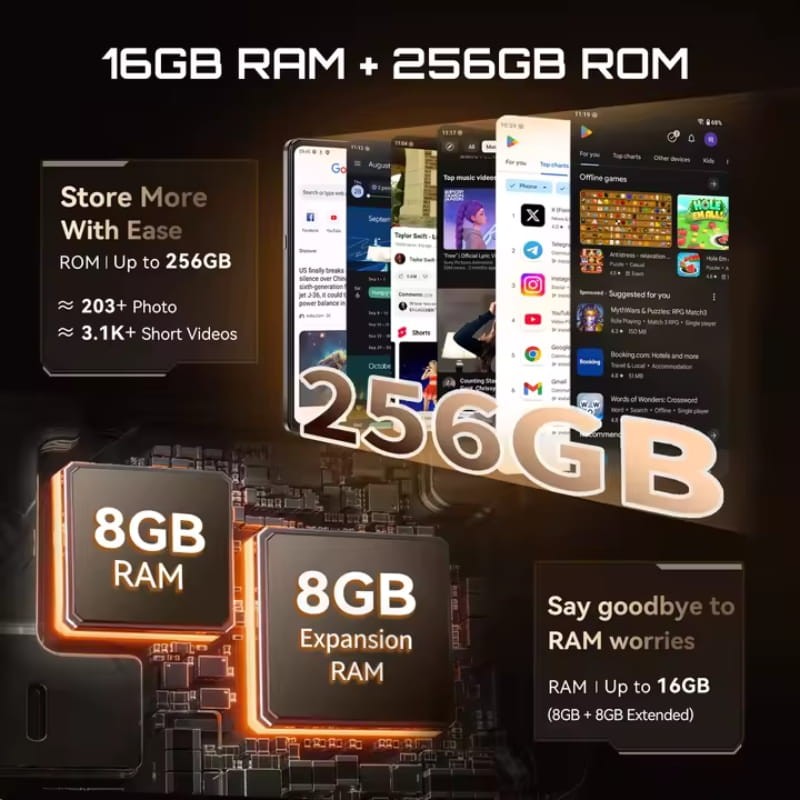 Cubot X100 5G 8GB/256GB Negro - capacidad de memoria