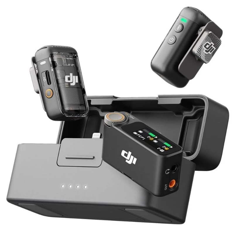 DJI Mic 2 (2 TX + 1 RX + Estuche de carga) - Micrófonos Inalámbricos