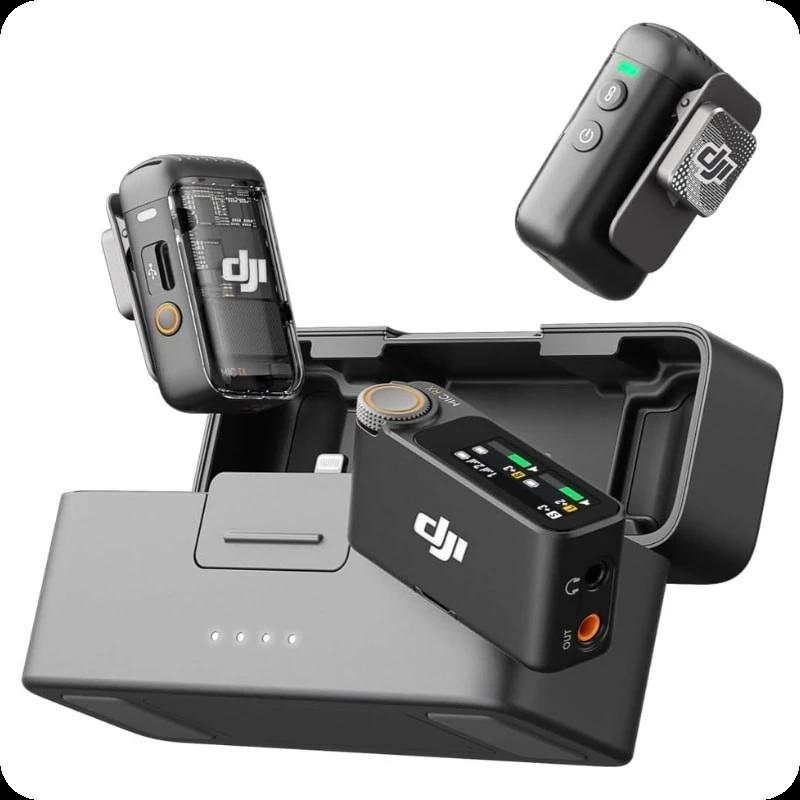 DJI Mic 2 (2 TX + 1 RX + Estuche de carga) - Micrófonos Inalámbricos