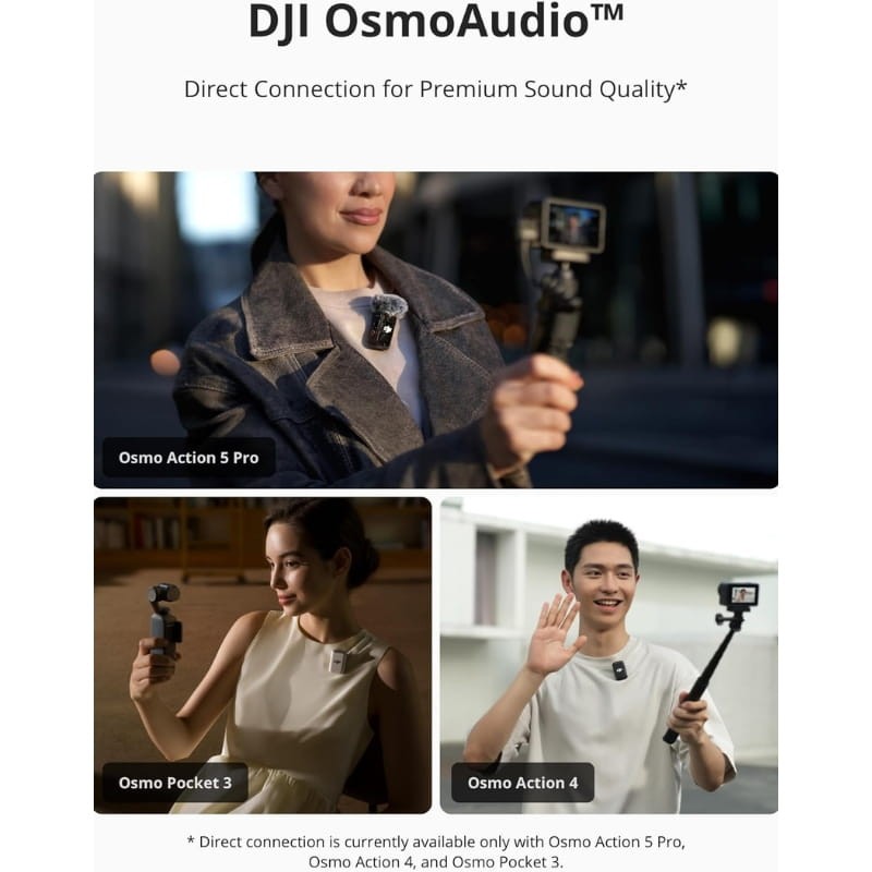 DJI Mic 2 (2 TX + 1 RX + Estuche de carga) - tecnología de conexión Osmo Audio