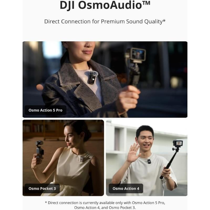 DJI Mic 2 (2 TX + 1 RX + Estuche de carga) - tecnología de conexión Osmo Audio