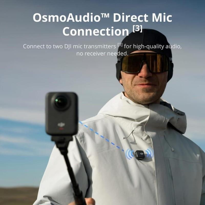 DJI Osmo 360 Adventure Combo - conexión con micrófono