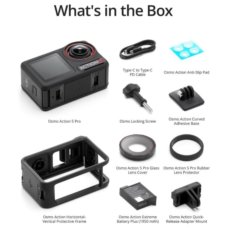 DJI Osmo Action 5 Pro Standard Combo - contenido de la caja
