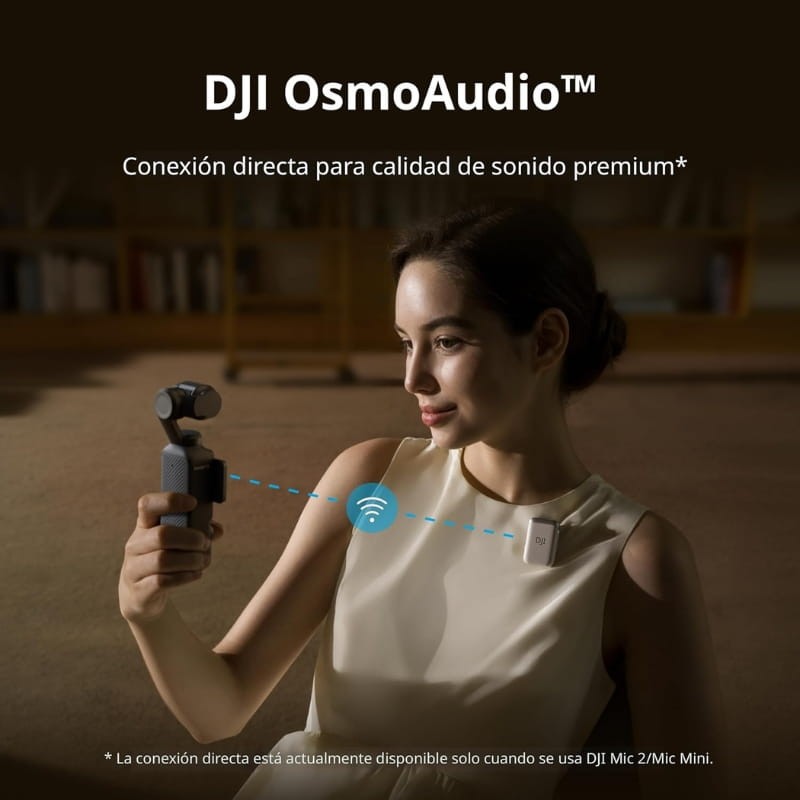 DJI Osmo Pocket 3 Creator Combo - conexión con micrófono