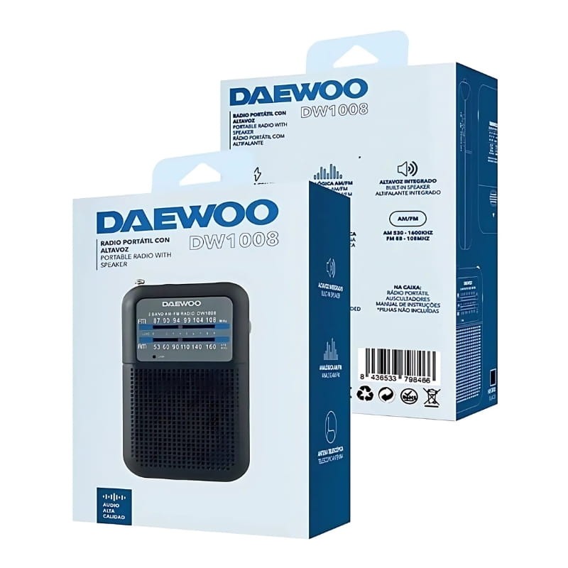 Daewoo DW1008 AM/FM Negro - embalaje