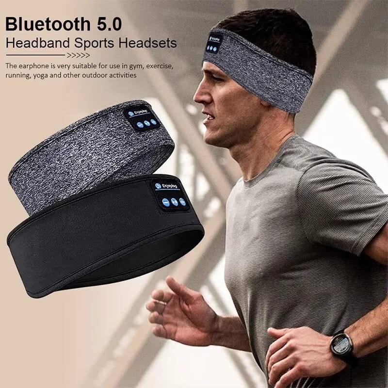 Diadema Elástica con Auriculares Bluetooth Gris - Bluetooth v5.0