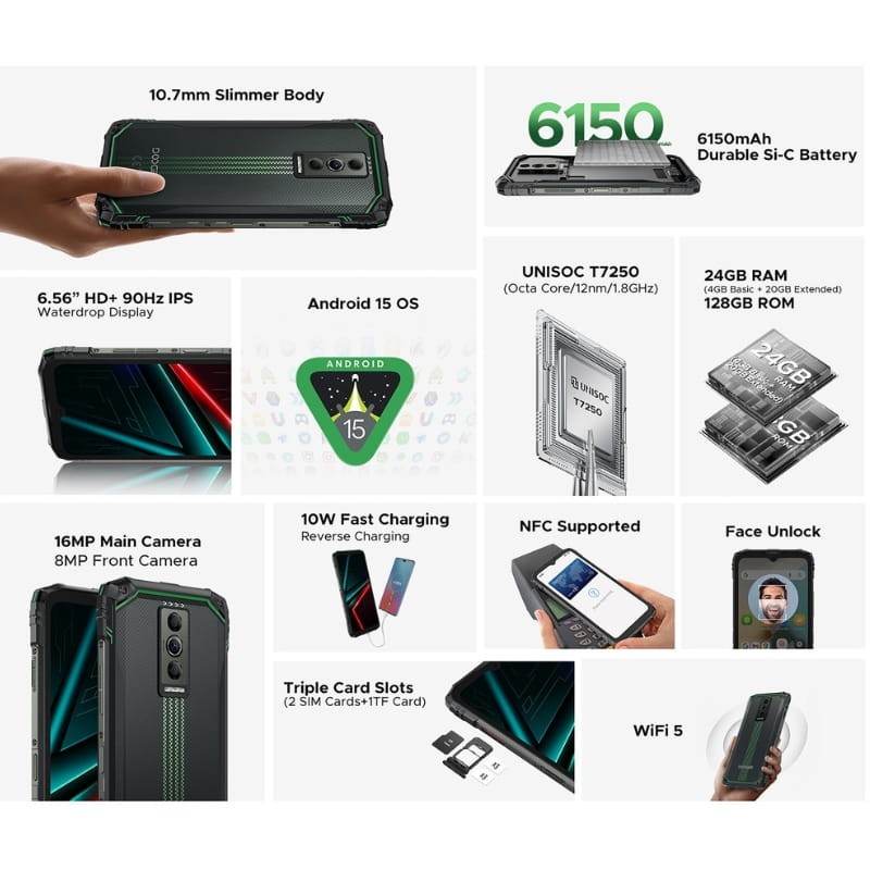 Doogee Blade 10 Energy 4GB/128GB Rojo Rugged - funciones principales