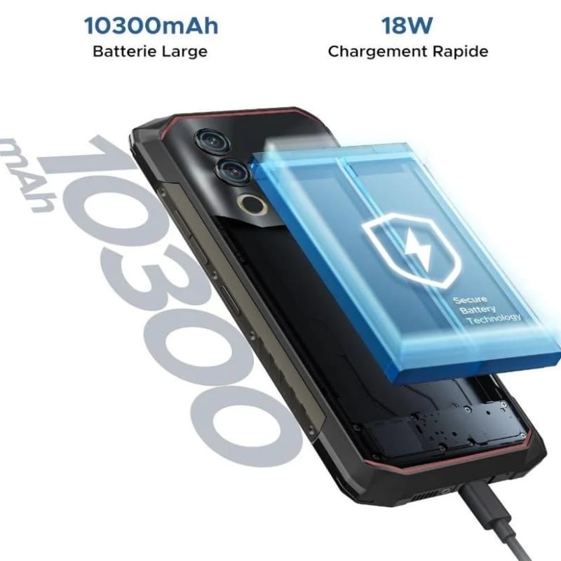 Doogee Blade 10 Power 6GB/256GB Negro Clase B Reacondicionado con batería 10300 mAh, carga rápida 18W, doble cámara trasera y diseño robusto con bordes