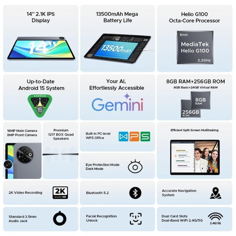 Doogee E3 Max 8GB/256GB WiFi+4G Negro - funciones principales