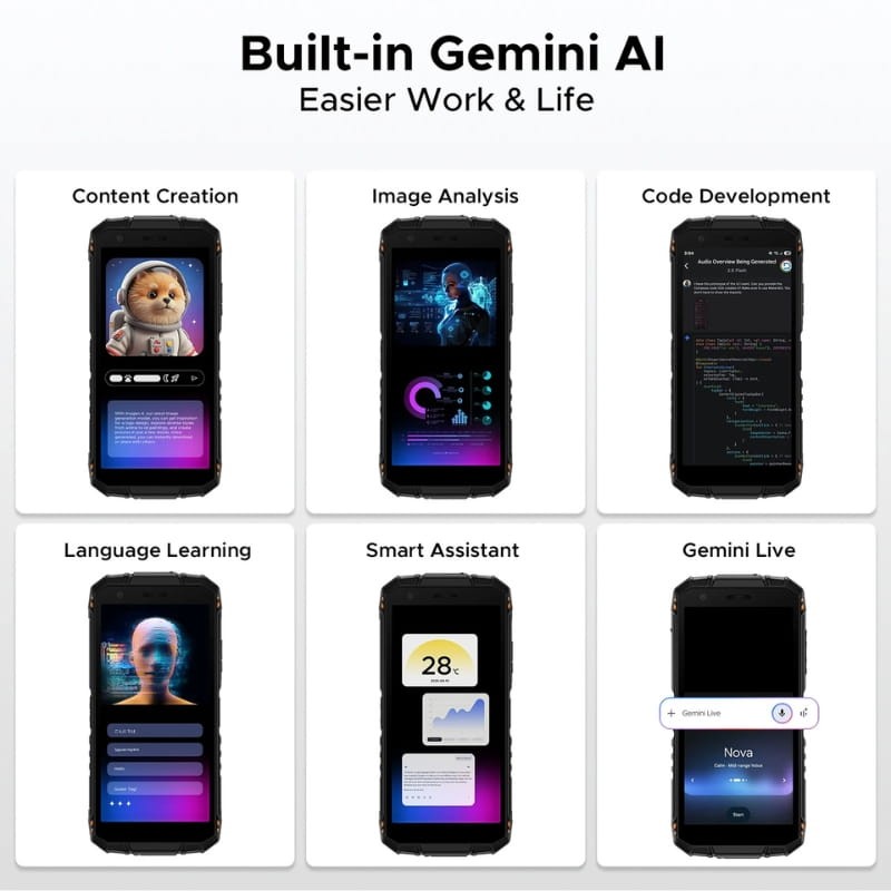 Doogee Fire 3 Ultra 6GB/256GB Cinzento - assistente Gemini integrado