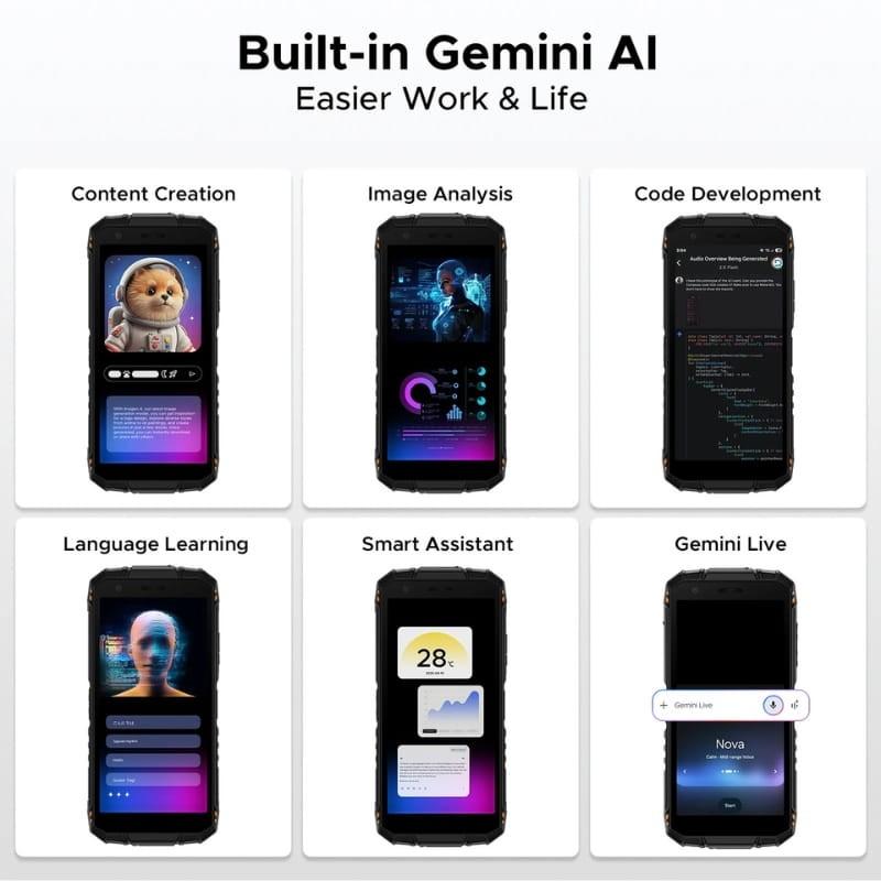 Doogee Fire 3 Ultra 6GB/256GB Cinzento - assistente Gemini integrado