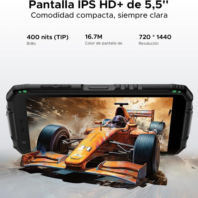 Doogee Fire 3 3GB/64GB verde Rugged - características de la pantalla