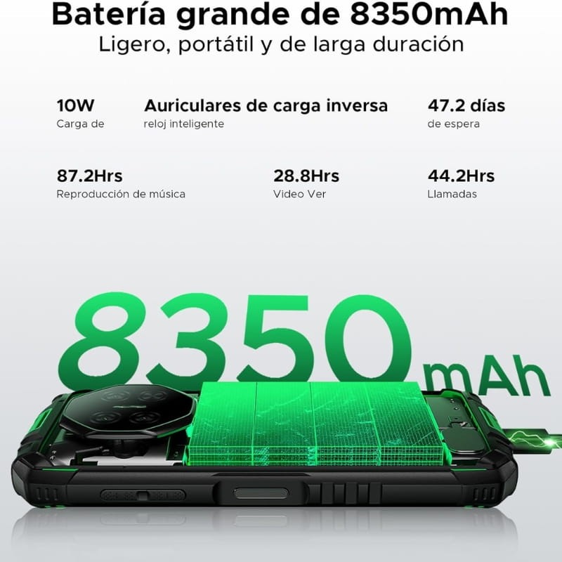 Doogee Fire 3 3GB/64GB verde Rugged - capacidad de la batería