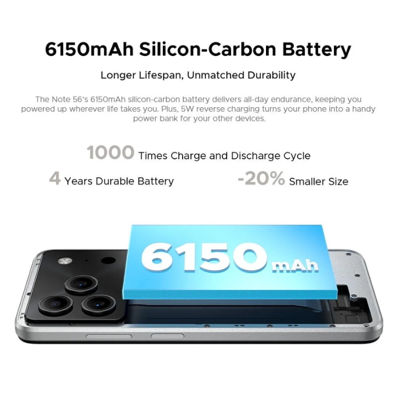 Doogee Note 56 Pro 4GB/128GB Púrpura - capacidad de la batería