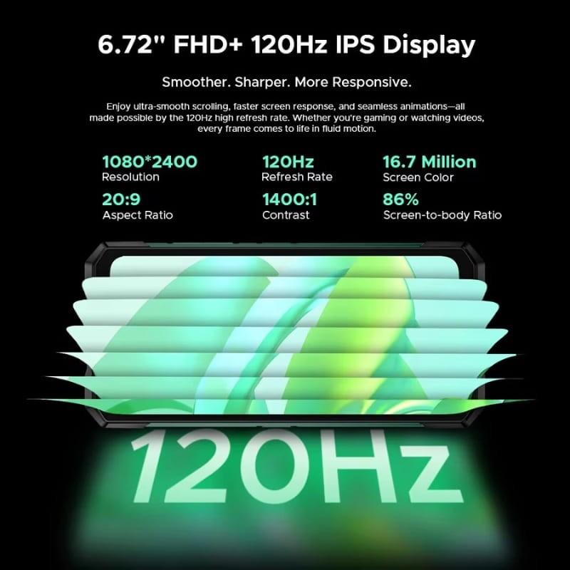 Doogee S200 Ultra 5G 12GB/1TB Preto - características do ecrã