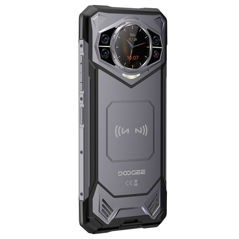 Doogee S200 5G 12GB/256GB Preto - Telemóvel robusto - Vista traseira de 45 graus