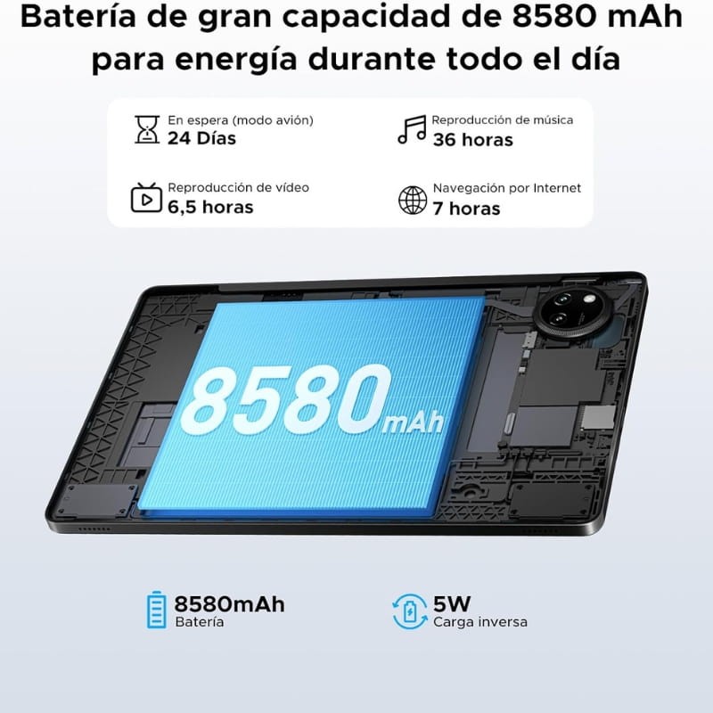 Doogee Tab A9+ 11 4GB/64GB WiFi Negro - capacidad de la batería