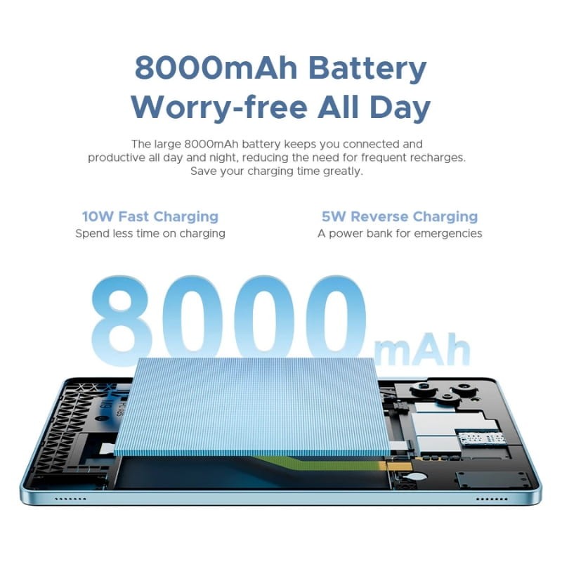 Doogee Tab G6 11 6GB/256GB WiFi + 4G Preto - capacidade da bateria