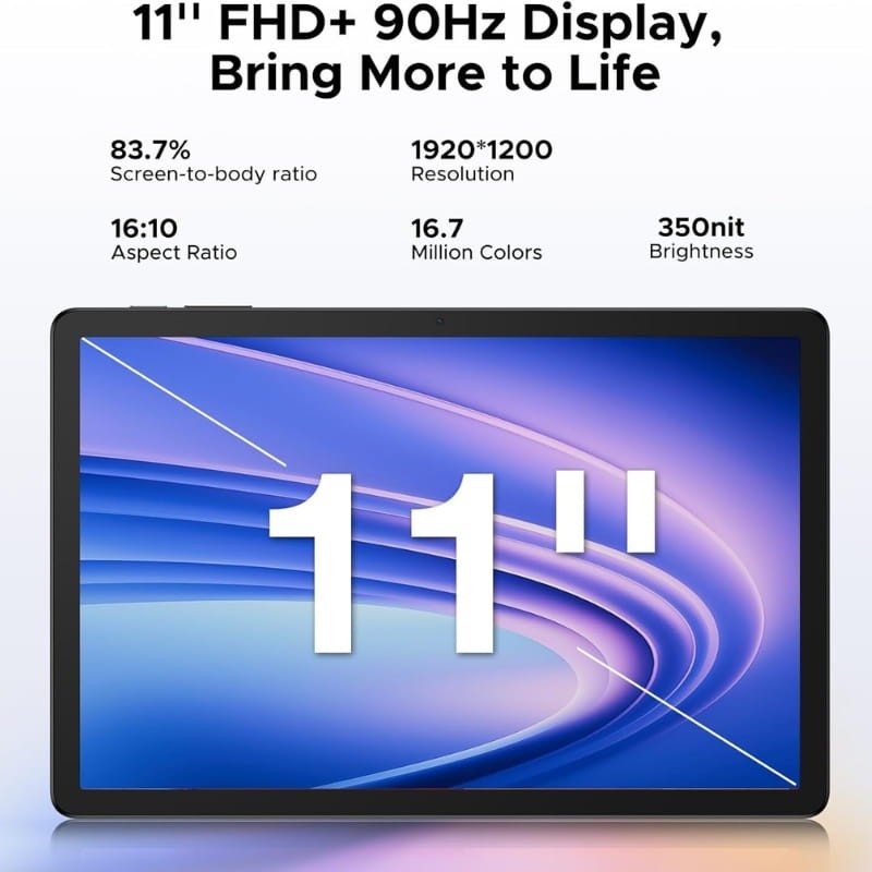 Doogee Tab G6+ 11" 8 GB/256 GB WiFi+4G Preto - tamanho do ecrã
