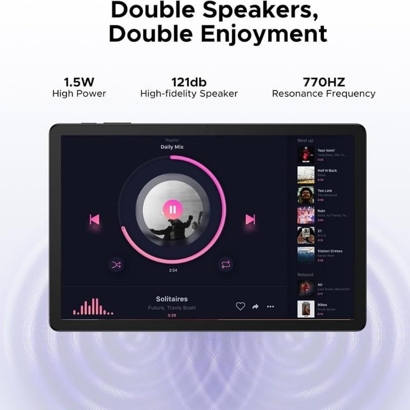 Doogee Tab G6+ 11" 8 GB/256 GB WiFi+4G Preto - sistema de altifalantes