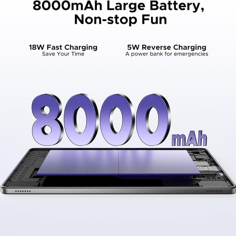 Doogee Tab G6+ 11" 8 GB/256 GB WiFi+4G Preto - capacidade da bateria