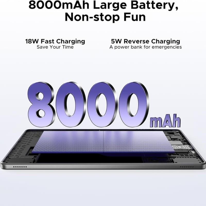 Doogee Tab G6+ 11" 8 GB/256 GB WiFi+4G Preto - capacidade da bateria