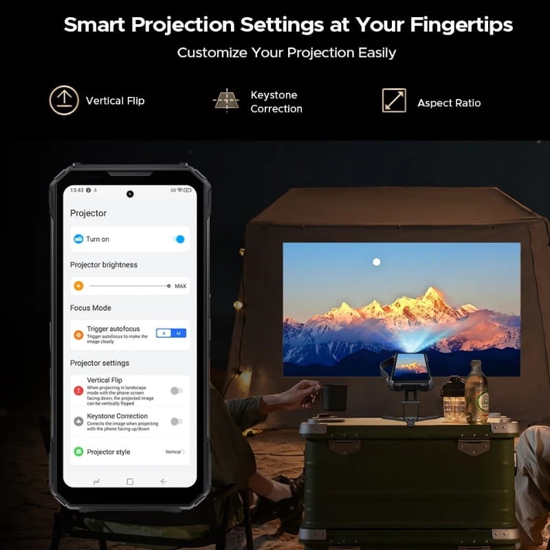 Doogee V Max Play 5G 16GB/512GB VIP Edition Gris Rugged con Proyector - proyector