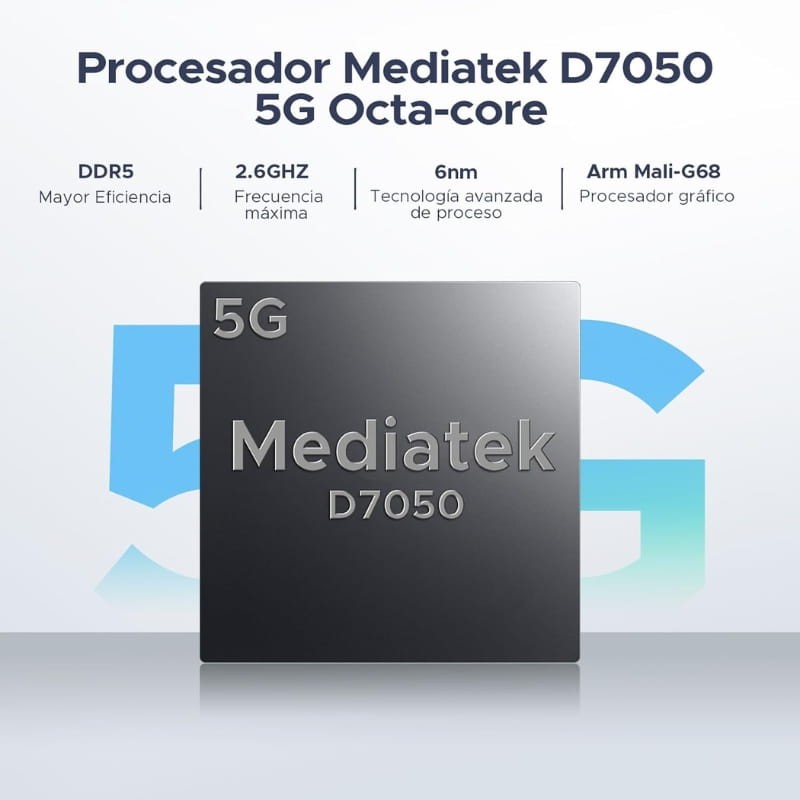 Doogee V Pad 12 8 GB/256 GB WiFi + 5G Preto - processador