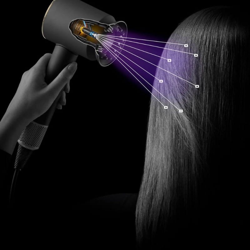 Dyson Supersonic Nural 1600W Rojo/Dorado - distribución del aire