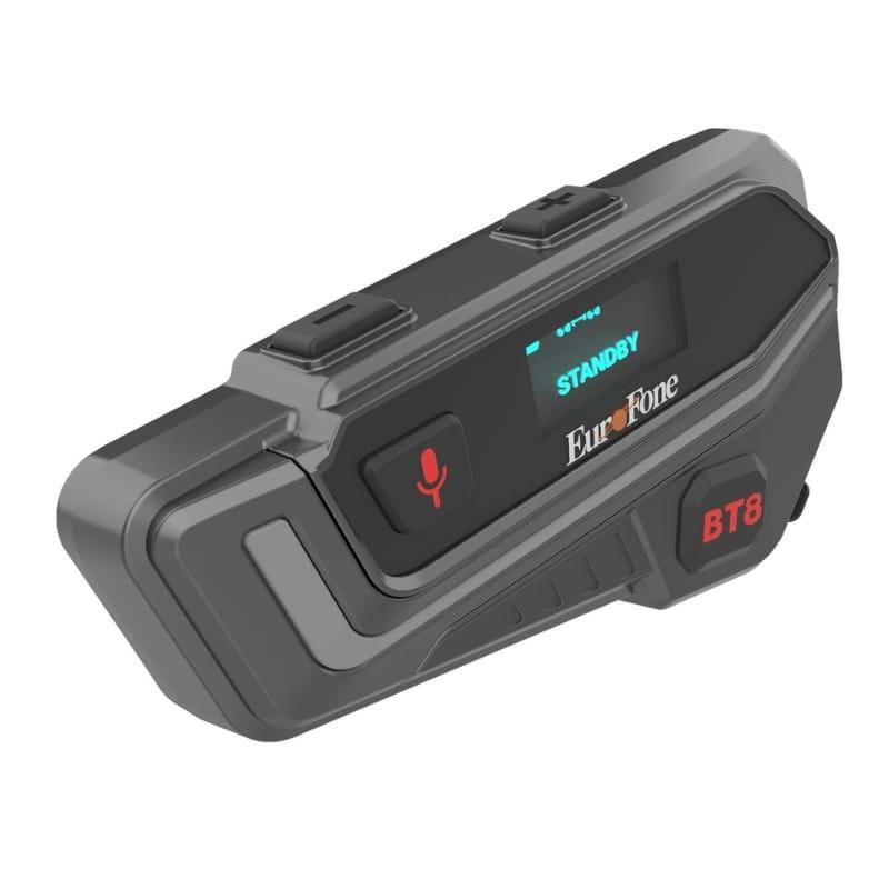 EUROFONE BT8-A Noir - Interphone pour motos - Vue à 45 degrés