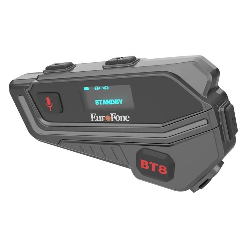 EUROFONE BT8-A Noir - Interphone pour motos - vue de face
