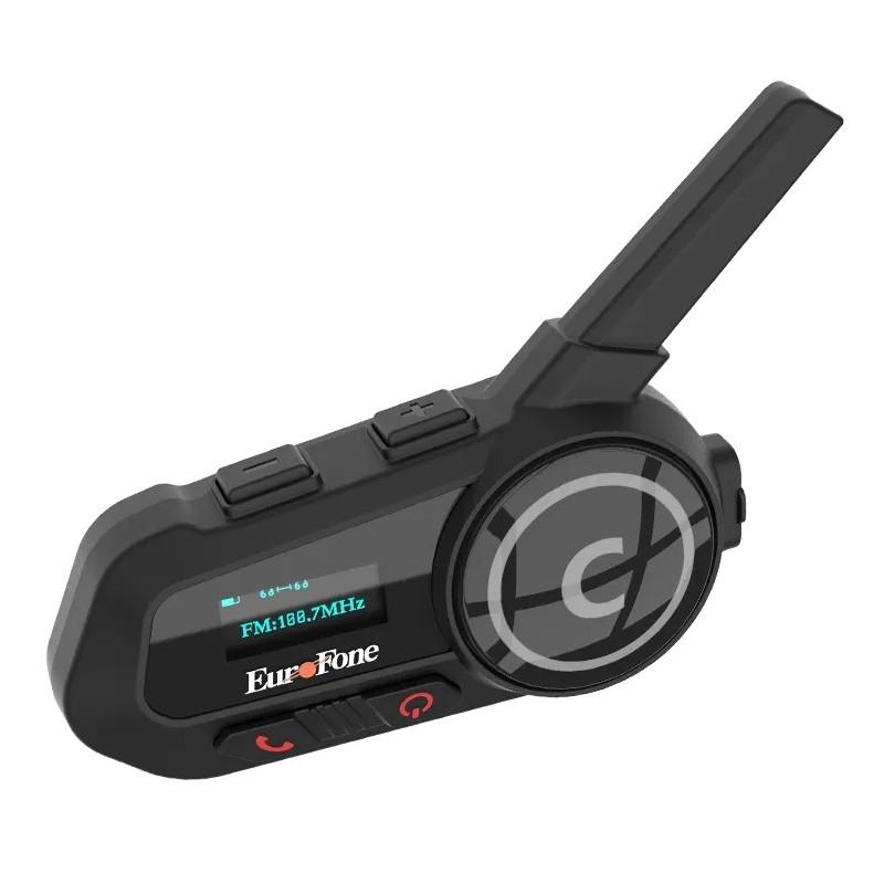 EUROFONE S6-SC-B Preto - Intercomunicador para motociclos - Vista a 45 graus