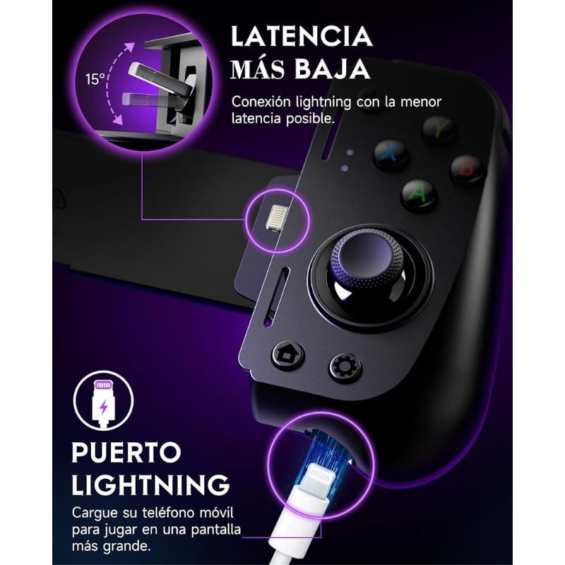 EasySMX M10 iOS iPhone (Lightning) con Joysticks Hall - puerto lightning de baja latencia