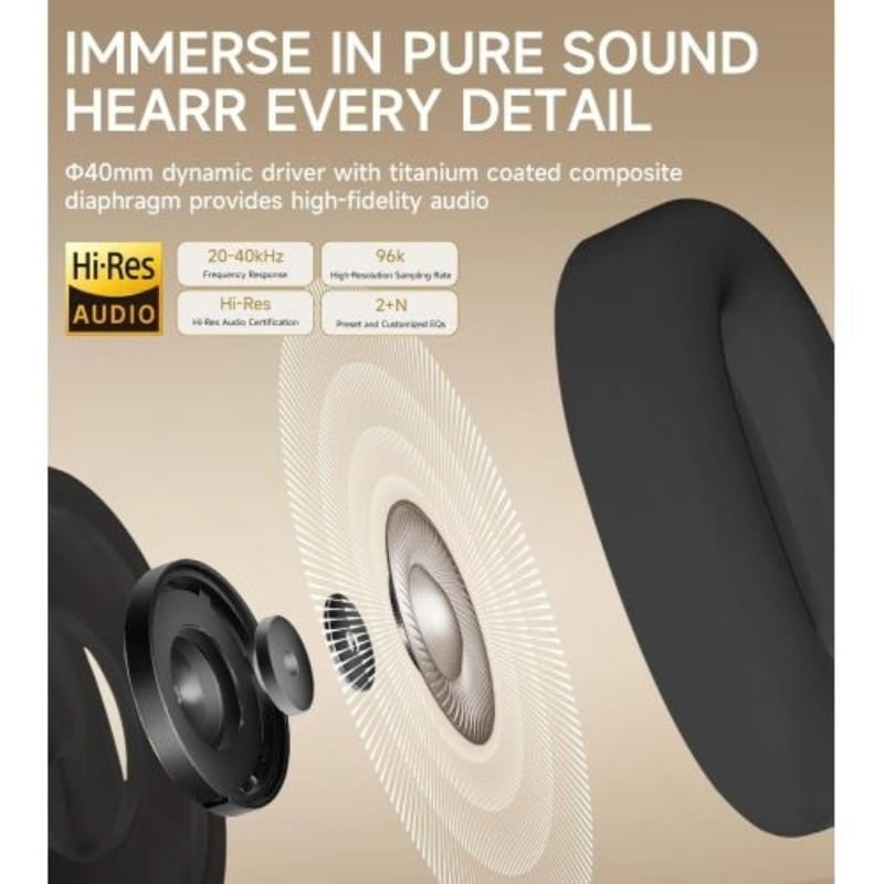 Edifier Atom Max ANC Ivoire - drivers de 40 mm