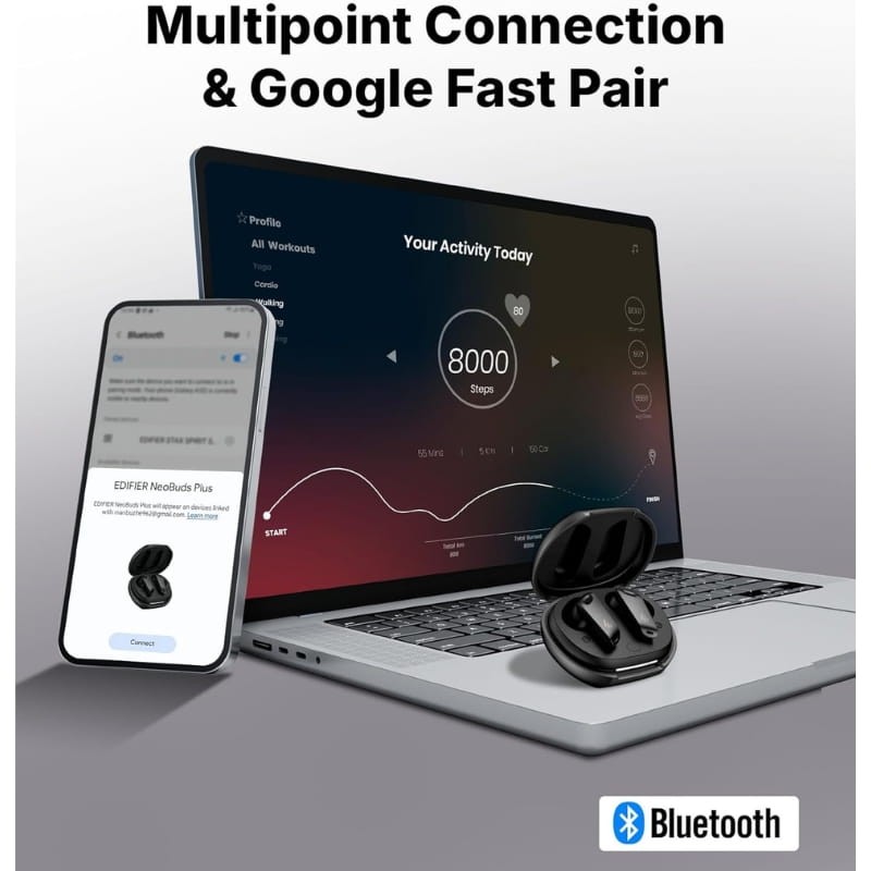 Edifier NeoBuds Plus ANC Preto - conexão multiponto