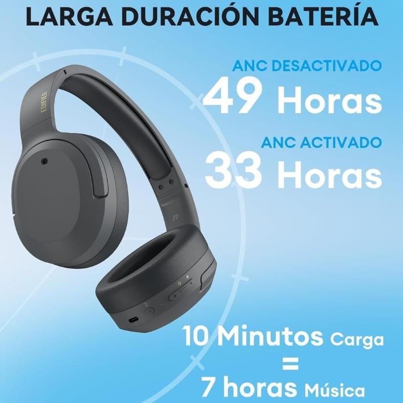 Edifier W820NB Plus ANC Gris - Auriculares Bluetooth - duración de la batería
