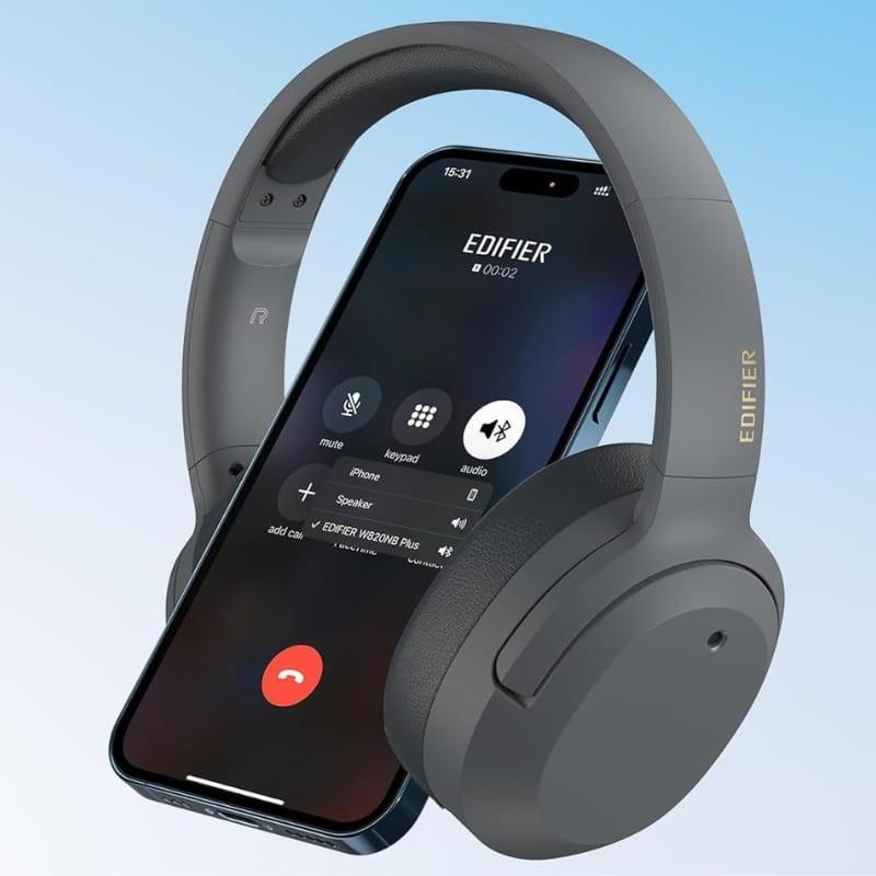 Edifier W820NB Plus ANC Gris - Auriculares Bluetooth - llamadas manos libres