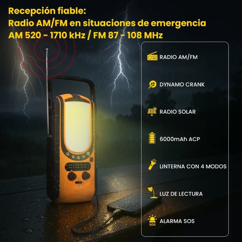 Extralink Power Ranger EPS-6000 6000 mAh  - Radio de Emergencia - funciones principales