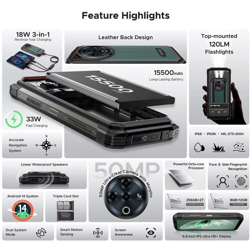 Doogee Fire 6 Power 8GB/256GB Negro - Teléfono móvil rugged todas sus características