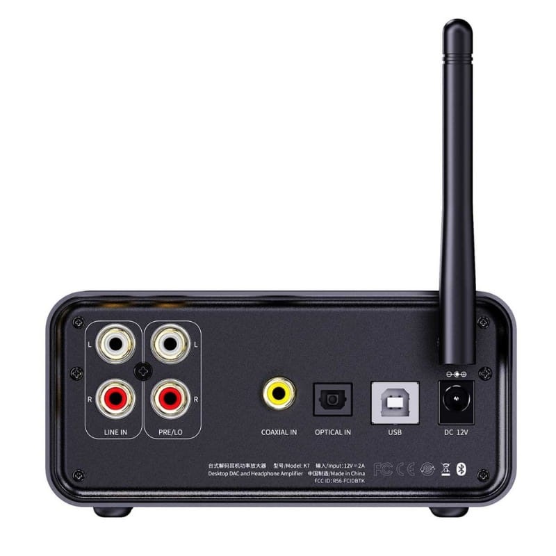 FiiO K7BT - Amplificador/DAC con Bluetooth - vista trasera
