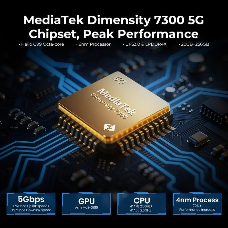 Fossibot DT3 10,4 12GB/256GB 5G Gris Rugged - procesador