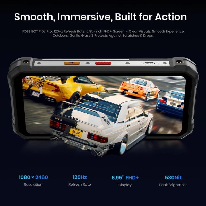 Fossibot F107 Pro 5G 12GB/512GB Negro Rugged - características de la pantalla