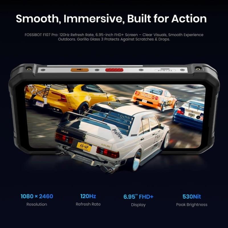 Fossibot F107 Pro 5G 12GB/512GB Negro Rugged - características de la pantalla
