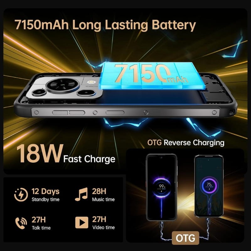 Fossibot F112 Pro 5G 8GB/256GB Negro - capacidad de la batería