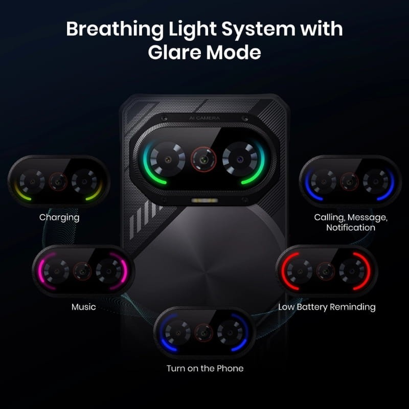 Fossibot F114 4GB/128GB Negro - iluminación RGB