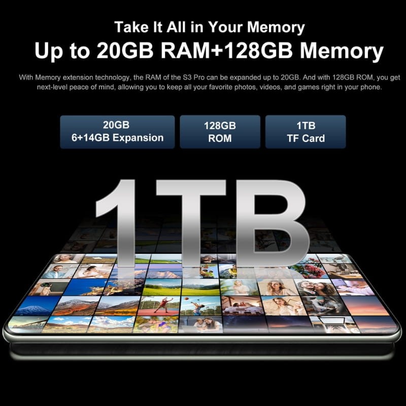 Fossibot S3 Pro 6GB/128GB Negro - capacidad de memoria