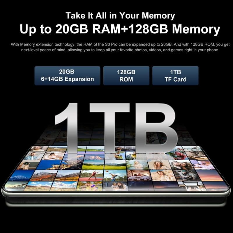 Fossibot S3 Pro 6GB/128GB Negro - capacidad de memoria