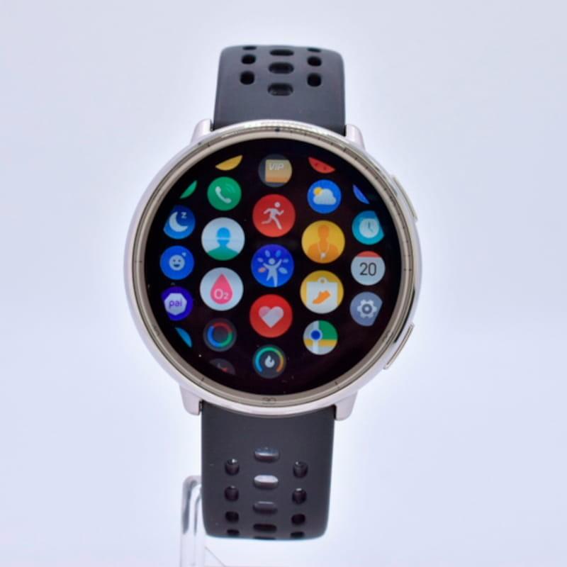 Foto real frontal aplicaciones del Amazfit Active 2 Correa Silicona Negro  - Reloj Inteligente con GPS