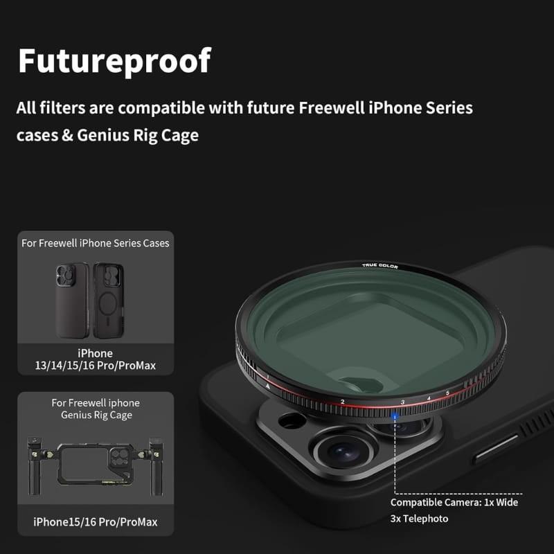 Freewell Serie Sherpa VND 1-5 - Filtro VND para iPhone - compatibilidad