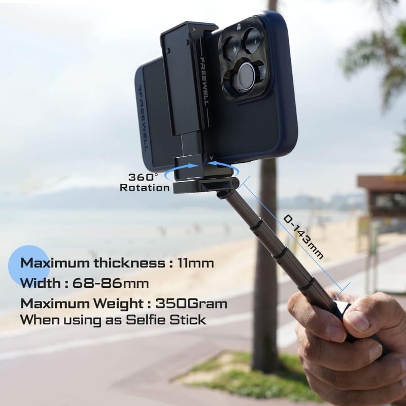 Freewell Versatile Bluetooth Selfie Grip - medidas compatibles